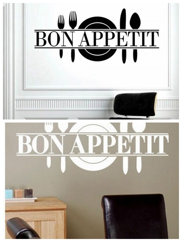 Bon appetit food wall stickers kitchen room decoration 8344. diy vinyl adesivo de paredes home decals art posters papers 3.5 ► Photo 1/3