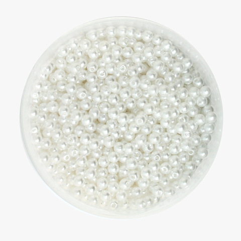 Plastic 2000pcs/lot White Color Round Beads 4mm Dia.Wholesale for DIY Jewelry and Necklace CN-BSG01-01WH ► Photo 1/1