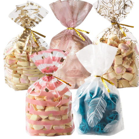 50Pcs Plume Plastic Bag Easter Birthday Party Candy And Sweets Gift Bags Natal Present Anniversaire Gift Wrapping ► Photo 1/6