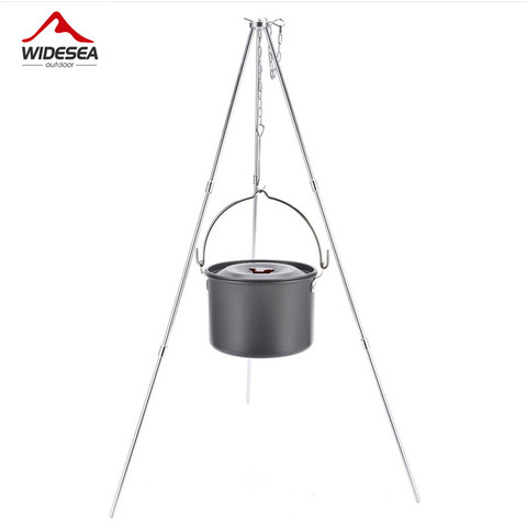 Widesea 4L camping cookware outdoor tableware hanging pot pan 4-6 persons picnic cooking set ► Photo 1/5
