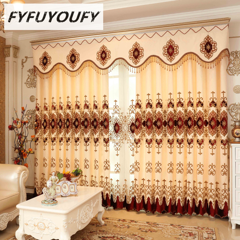 luxury Embroidered Blackout curtains for the Livingroom French Window curtain for the bedroom shading curtains Window treatment ► Photo 1/5