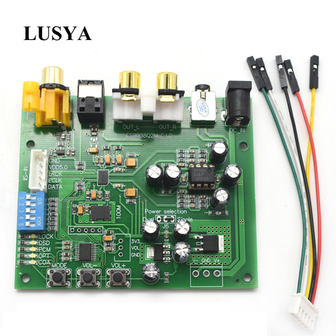 Lusya ES9038Q2M I2S IIS DSD DOP Coaxial Fiber SPDIF Digital Audio DAC Decoder Board support 32bit 384k DSD64 128 256 A9-012 ► Photo 1/6