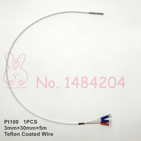 1x PT100 Temperature Sensor 3mm*30mm  RTD Probe 3 wire Teflon 500mm Platinum Resistance 1 Piece ► Photo 1/4