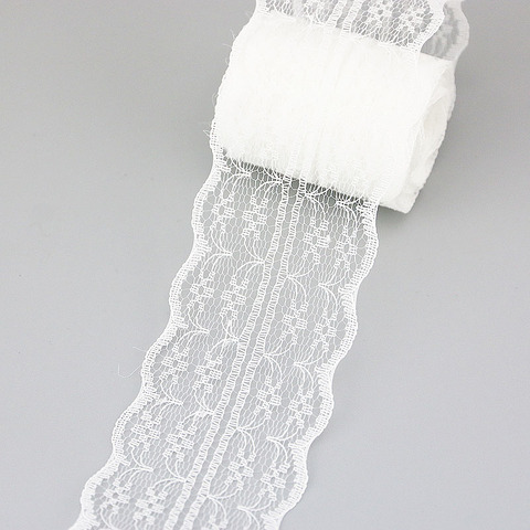 (5 yards/roll) 45mm White Lace fabric Webbing Decoration gift packing Material ► Photo 1/6