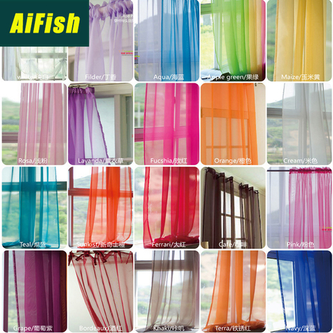 European And American Style Tulle Curtains For Living Room Window Screening Solid Door Curtains Drape Panel Sheers Cortina 184-2 ► Photo 1/6