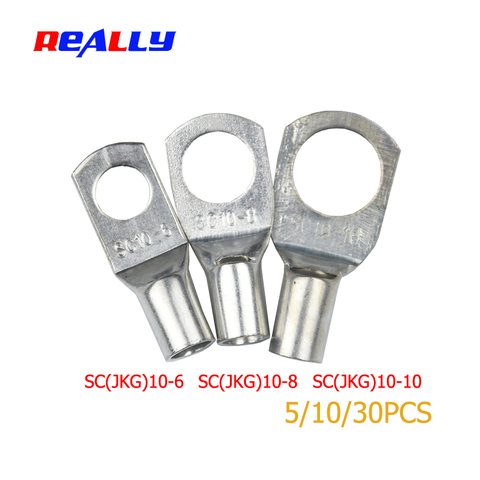 REALLY SC10-6 10-8 10-10 Copper Cable Lug Kit Bolt Hole Tinned Cable lugs Battery Terminals copper nose Wire connector ► Photo 1/4