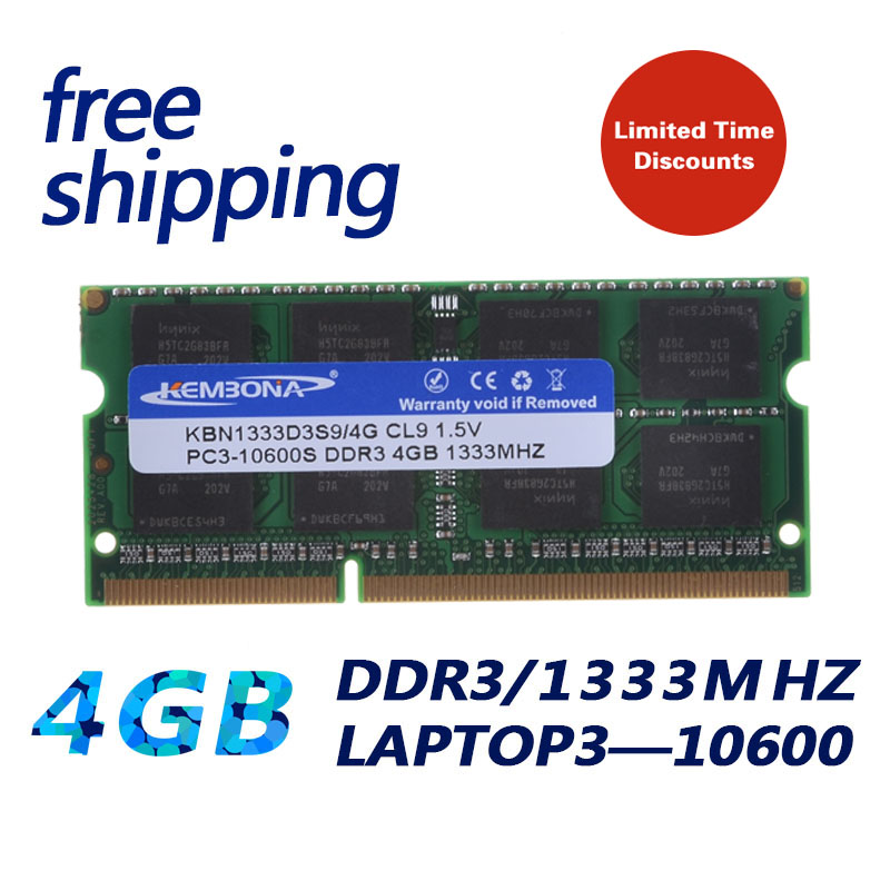 KEMBONA Laptop Memory DDR3 RAM SoDimm 4GB DDR3 PC3-10600 1333mhz 204 Pin 4G module memory NEW - Price & Review | AliExpress Seller - King Memory Technology On-line Store | Alitools.io
