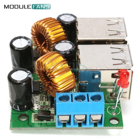 4-USB Port A5268 Step Down Power Supply Converter Board Module DC 12V 24V 40V to 5V 5A For MP3/MP4 Phone Car Equipment ► Photo 1/4