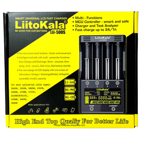 LiitoKala Lii-500S battery charger 18650 Charger For 18650 26650 21700 AA AAA batteries Test the battery capacity Touch control ► Photo 1/6