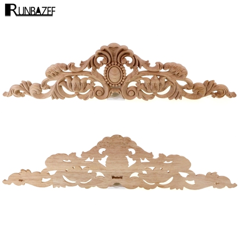 RUNBAZEF Corner Decal Wood Applique Frame Wall Door Woodcarving Figurines Vintage Home Decor Decoration Accessories Furniture ► Photo 1/6