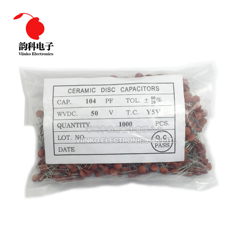 1000pcs Ceramic capacitor 50V 1pF ~ 100nF 0.1uF 104 4.7PF 10PF 22PF 33PF 47PF 100PF 101 220PF 221 330PF 470PF 1NF 103 47NF 473 ► Photo 1/6