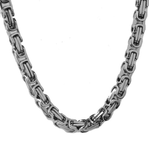 4/5/8mm Width For Choose Silver Color  Stainless Steel Byzantine Box Chain Men's Boy's Necklaces or Bracelet ► Photo 1/6