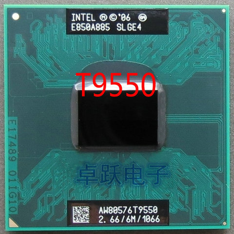 lntel CPU laptop Core 2 Duo T9550 CPU 6M Cache/2.66GHz/1066/Dual-Core GM45/PM45 can work ► Photo 1/1