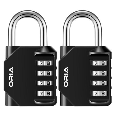 ORIA 4 Digit Lock Padlock Lock Durable Waterproof Number Locks For Door Suitcase Bag Package Cabinet Locker Window Key Locks ► Photo 1/6