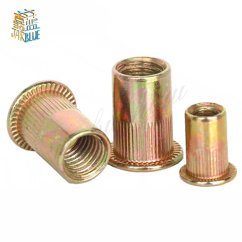 20Pcs M3 M4 M5 M6 M8 Zinc Plated Carbon Steel Knurled Nuts Rivnut Flat Head Threaded Rivet Insert Nutsert Cap Rivet Nut ► Photo 1/3