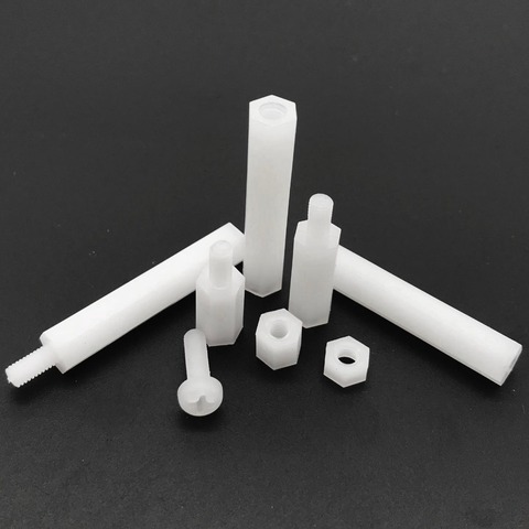 50pcs M3 M4 White Nylon Plastic Hex Standoff Hexagon Pillar Male-Female Female Spacer Phillips Screw For PCB Board Motherboard ► Photo 1/6