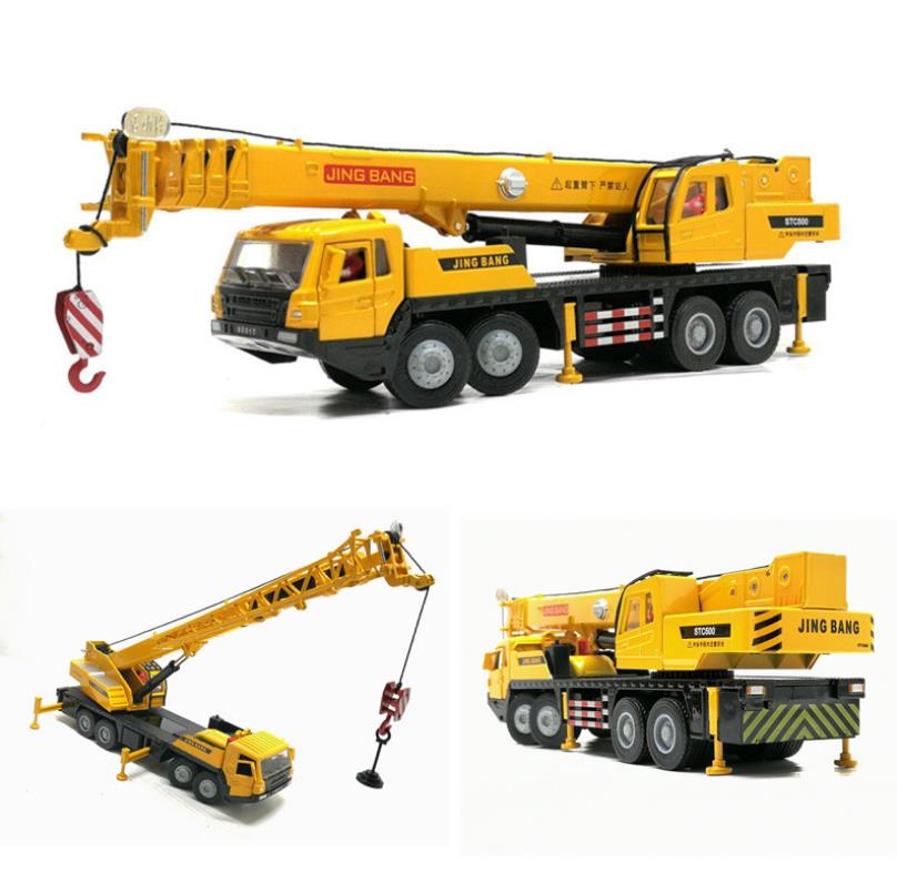 Sliding Construction Crane Model 1:55 Scale Diecast Metal Model Truck Yellow Toy 