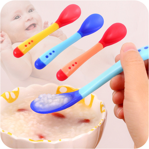 2pcs Baby Spoon Set, Kids Feeding Training Spoon, Heat Sensitive