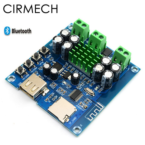 CIRMECH TPA3116D2 Bluetooth Amplifiers Board Integrated Bluetooth U disk TF Player Amp Boards Dual Channels 50W*2 DC12V-24V ► Photo 1/1