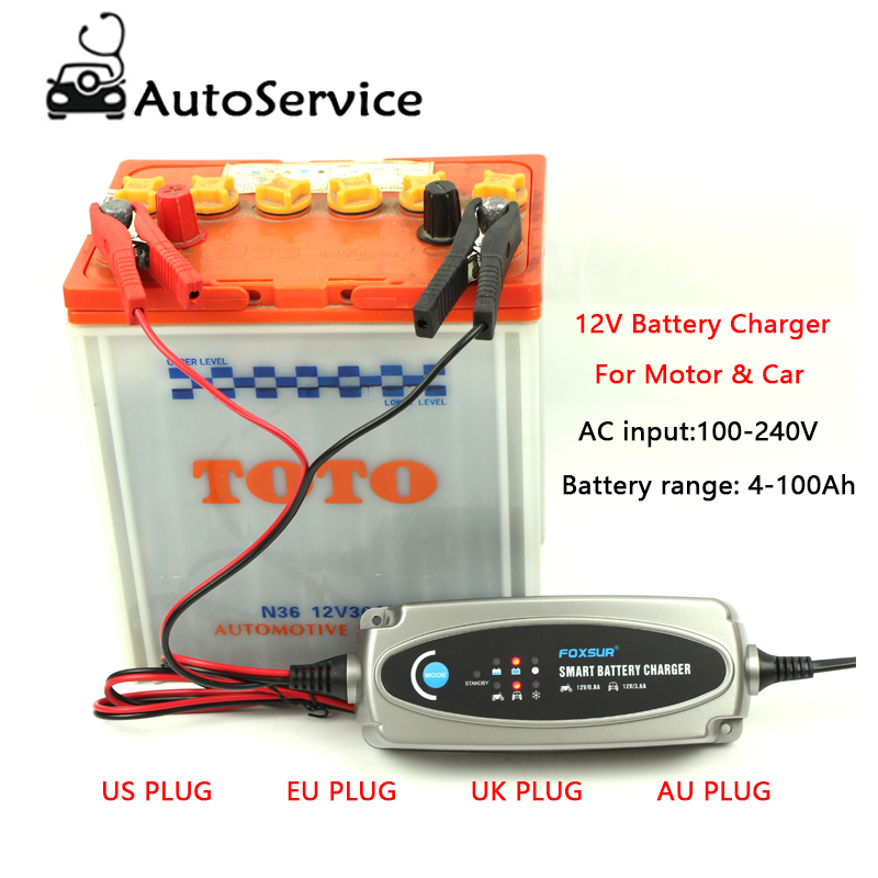 12V Motorcycle Car Lead Acid Battery Charger for SLA GEL AGM VRLA Battery 