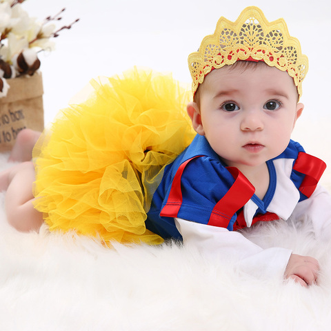 Snow White Girl Romper tutu Dress Princess Cosplay Baby Clothing Sets Kids Girls Dresses Party Infant/Toddler Costume Clothes ► Photo 1/6