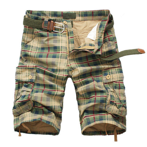 2022 Summer Men Shorts Fashion Plaid Beach Shorts Mens Casual Camouflage Shorts Military Short Pants Male Bermuda Cargo Overalls ► Photo 1/4