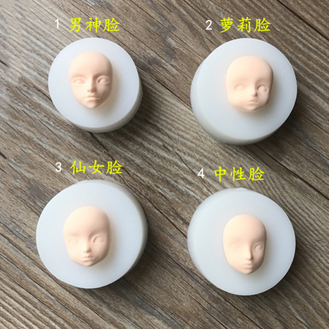 1pcs 3D Face Soft Clay Mold Tools 4 Types Silicone Mold Cake Chocolate Candy Baking Mold Fondant Cake Decorating Tools ► Photo 1/6