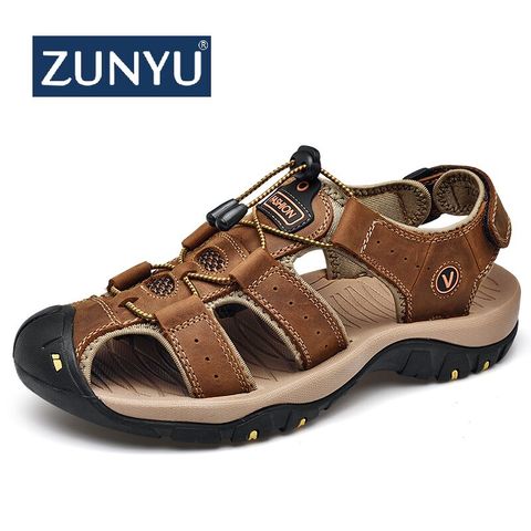ZUNYU 2022 New Male Shoes Genuine Leather Men Sandals Summer Men Shoes Beach Sandals Man Fashion Outdoor Casual Sneakers Size 48 ► Photo 1/6