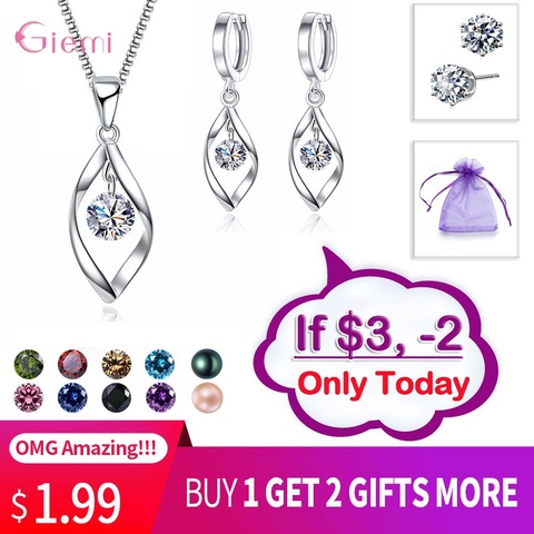 New Trendy Jewelry Set 925 Sterling Silver Cubic Zirconia Pearl Handmade Rotation of Love Women Drop Earrings Pendant Necklace ► Photo 1/6