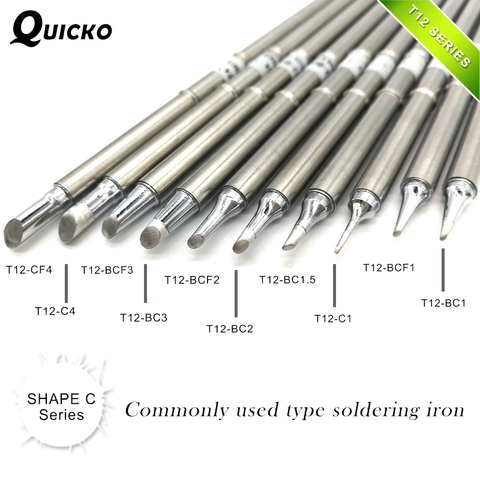 SHAPE C series T12-CF4 T12-C4 BCF3 BC3 T12-BCF2  BC2 T12-BC1.5 C1 BCF1 BC1 Solder Iron Tips for Soldering FX951 952 STC ► Photo 1/6