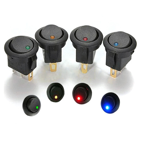 1Pcs 12V Led Light Portable Low Consumption High Bright Durable Car Auto Boat Round Rocker ON/OFF Toggle Switch 3 Pins#290892 ► Photo 1/6