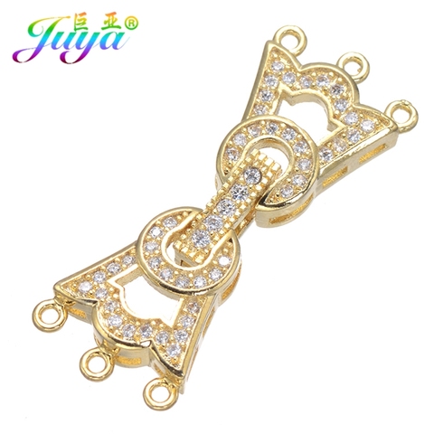 Juya DIY Gold/Silver Color Jewelry Accessories Copper Fastener Closure Clasps For Natural Stones Pearls Crystals Jewelry Making ► Photo 1/6