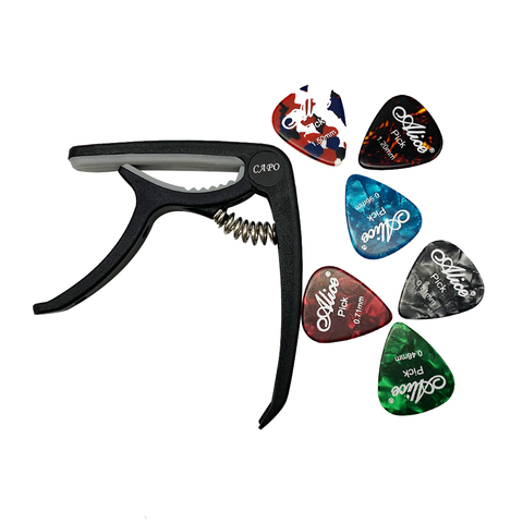 1 Guitar Capo and 6 Alice Guitar Picks for Acoustic Electric Guitarra Mediator Accessories ► Photo 1/6
