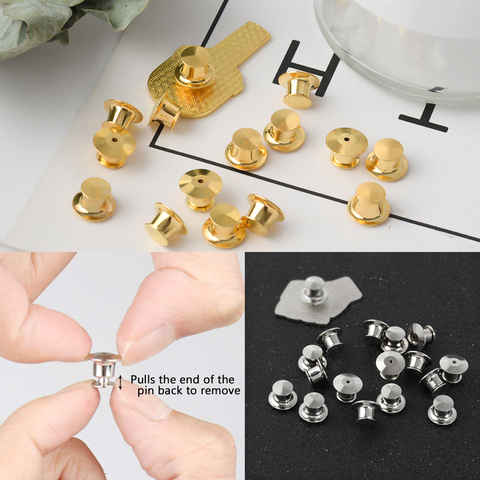 5-10 pieces/pack Safety Brooch Lock Locking Clasp Metal Pins Back Button Buckle Bulk Pin Keepers Brooch base Jewelry Accessories ► Photo 1/6