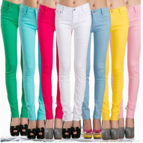 Spring & Autumn Pencil Pants For Women Skinny Femme Trousers  Candy Color Solid Slim Female Pants Plus Size Capris ► Photo 1/6