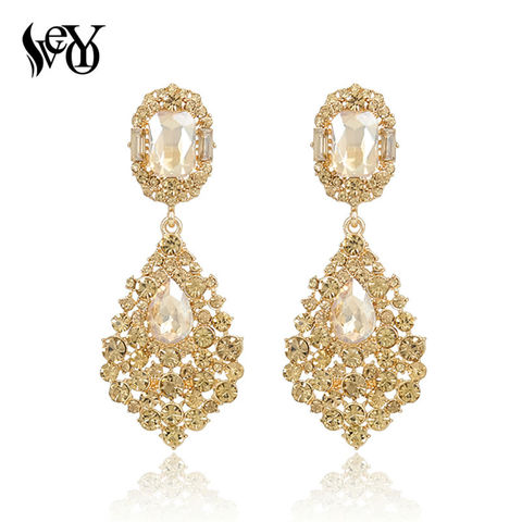 VEYO Luxury Earrings Full of Rhinestone Crystal Drop Earrings Long Earrings For Woman High Quality ► Photo 1/6