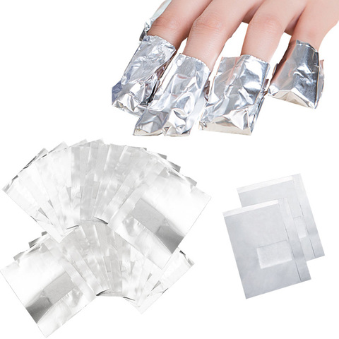 50/100Pcs/Bag Aluminium Foil Nail Art Soak Off Polish Nail Removal Wraps Nail Towel Gel Polish Remover Manicure Tool ► Photo 1/6