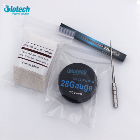 Glotech Coil Jig+Nichrome Heating wire+10pcs Japanese Cotton Rebuildable DIY Tools Kit For Electronic cigarette RBA RDA Atomizer ► Photo 1/6