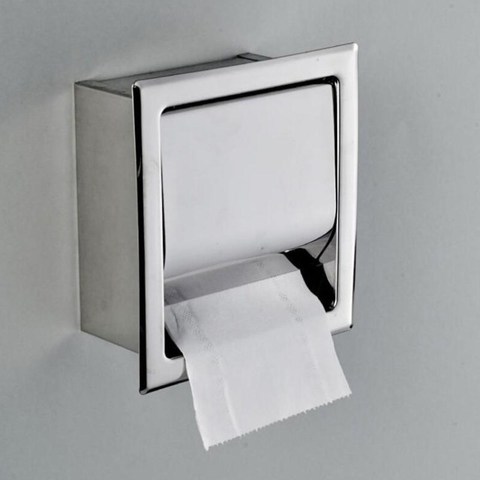 Chrome Paper Holder Chrome Toilet Wall Mount Paper Holder Stainless  Concealed Bathroom Roll Paper Box Porta