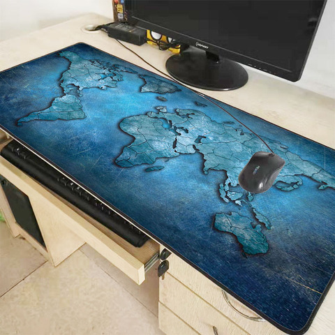 Mairuige World Map Gaming Mouse Pad with Stitched Edges Non-Slip Rubber XXL Locking Edge Mousepad Computer PC Keyboard 900*400mm ► Photo 1/6