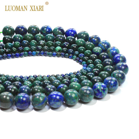 New Chrysocolla Azurite Round Loose Natural Stone Beads For Jewelry Making DIY Bracelet Necklace 4/6/8/10/12 mm Strand 15'' ► Photo 1/6