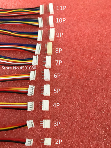 10 SETS Mini Micro ZH 1.5 2/3/4/5/6/7/8/9/10 Pin JST Connector with 100mm length Wires Cables ► Photo 1/3
