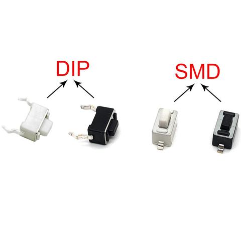 50pcs/lot 3*6*5mm patch SMD vertical DIP button switch 2 foot 2pin Car remote control key commonly used Black Tact Micro Switch ► Photo 1/5