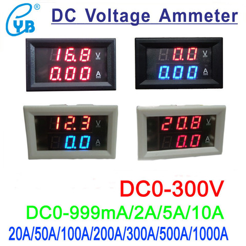YB27VA DC 0-300V 0-200V / 300A Voltage Current Dual Meter Ammeter Voltmeter Amp Volt Meter LED Digital Meter Voltmeter Ammeter ► Photo 1/6