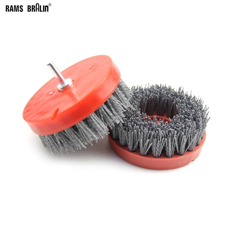 2 pieces 110mm *M14 Nylon Abrasive Wire Brush for Wood Stone Antiquing Grinding+ Rod for Electric Drill Polisher ► Photo 1/4