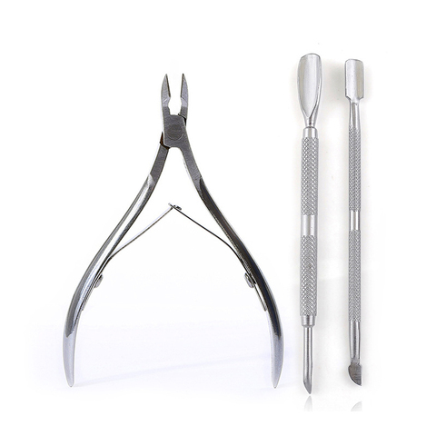 3pcs/set Stainless Steel Nail Cuticle Scissors Pushers Dead Skin Remover Nail Art Manicure Tools ► Photo 1/6