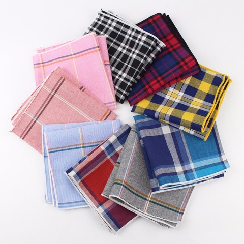 100% Cotton Hankerchief Scarves Vintage Hankies Men's Pocket Square Handkerchiefs Striped Solid Snot Rag 22*22 cm ► Photo 1/4