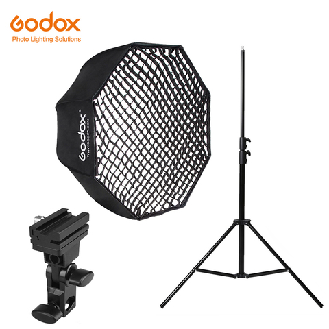 Godox 120cm Umbrella Octagonal Honeycomb Grid Softbox with 280cm Aluminum Light Stand,Holder Bracket Kit for Flash Speedlight ► Photo 1/6