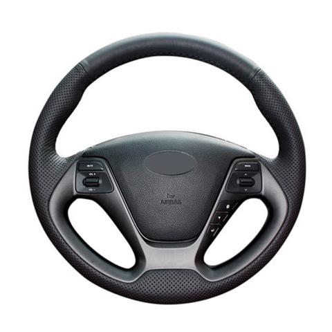 GNUPME Black Artificial Leather Steering Wheel Cover for Kia K3 2013 K3S 2014 K2 Rio 2015 2016 Ceed 2012-2017 Cerato 2013-2017 ► Photo 1/6