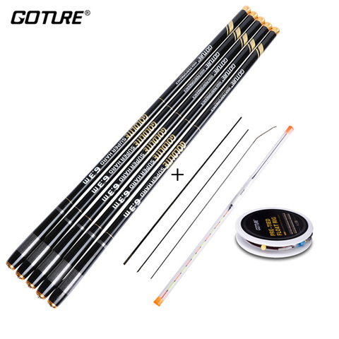 Goture 3.0-7.2M Stream Fishing Rod Taiwan Hand Pole Telescopic Rods with Top Three Sections and Float Rig Set ► Photo 1/6